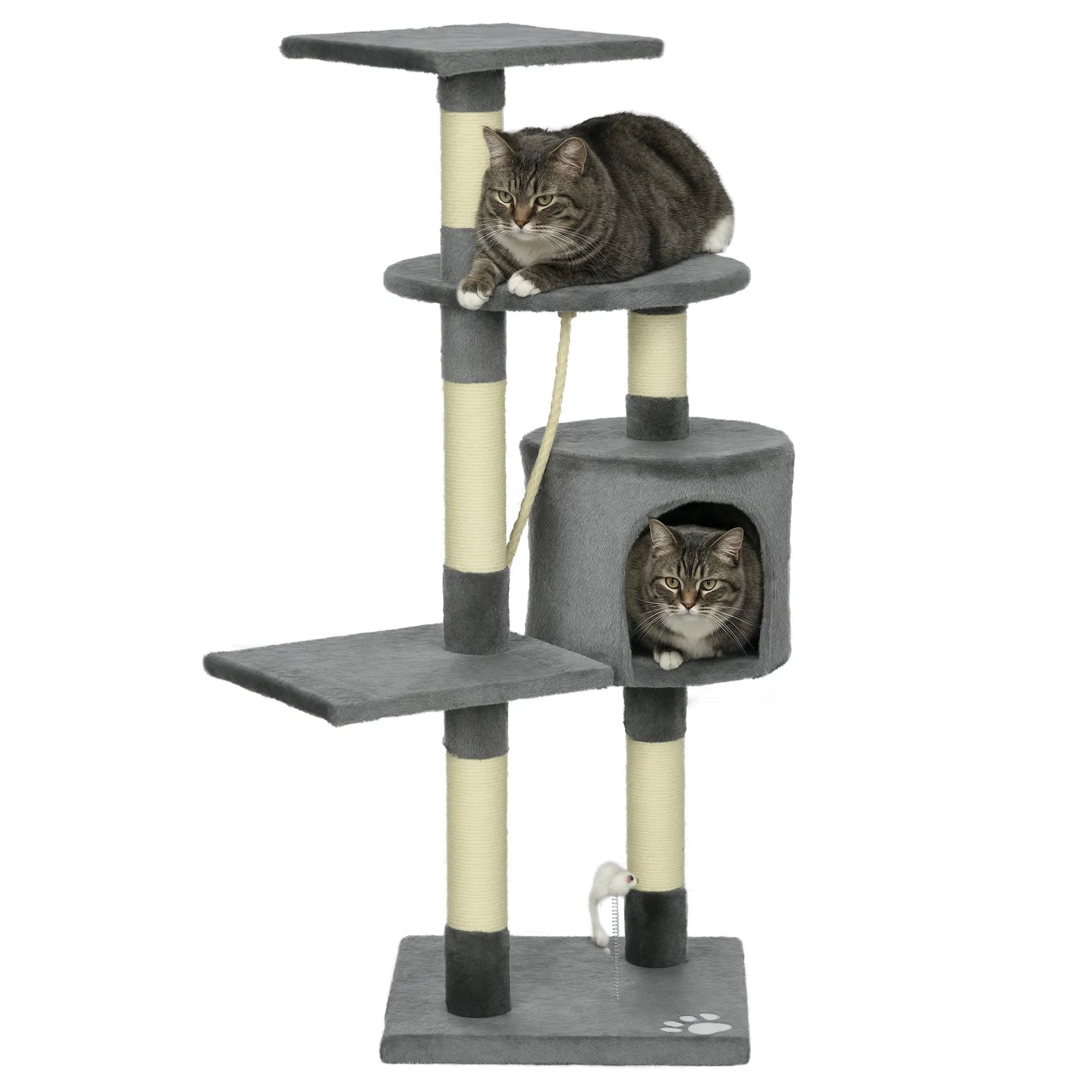 46Inch Scratching Cat Tree, Multi Level Cat Tower for Large Cats Adult with Toys and…