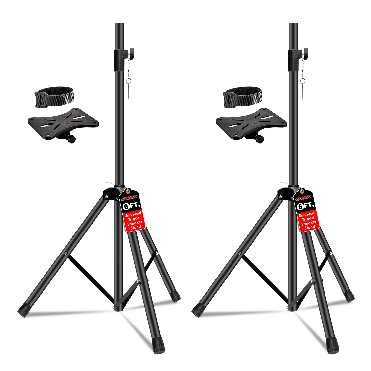 5 Core Speaker Stand 2Pcs Tripod Floor Tall Adjustable Up to 72 Inch DJ Studio Monitor…