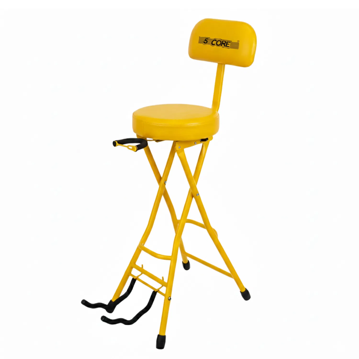 5Core Guitar Stool 3.15" Padded Chair w Backrest Foldable Music Seat Built in Foot Rest…