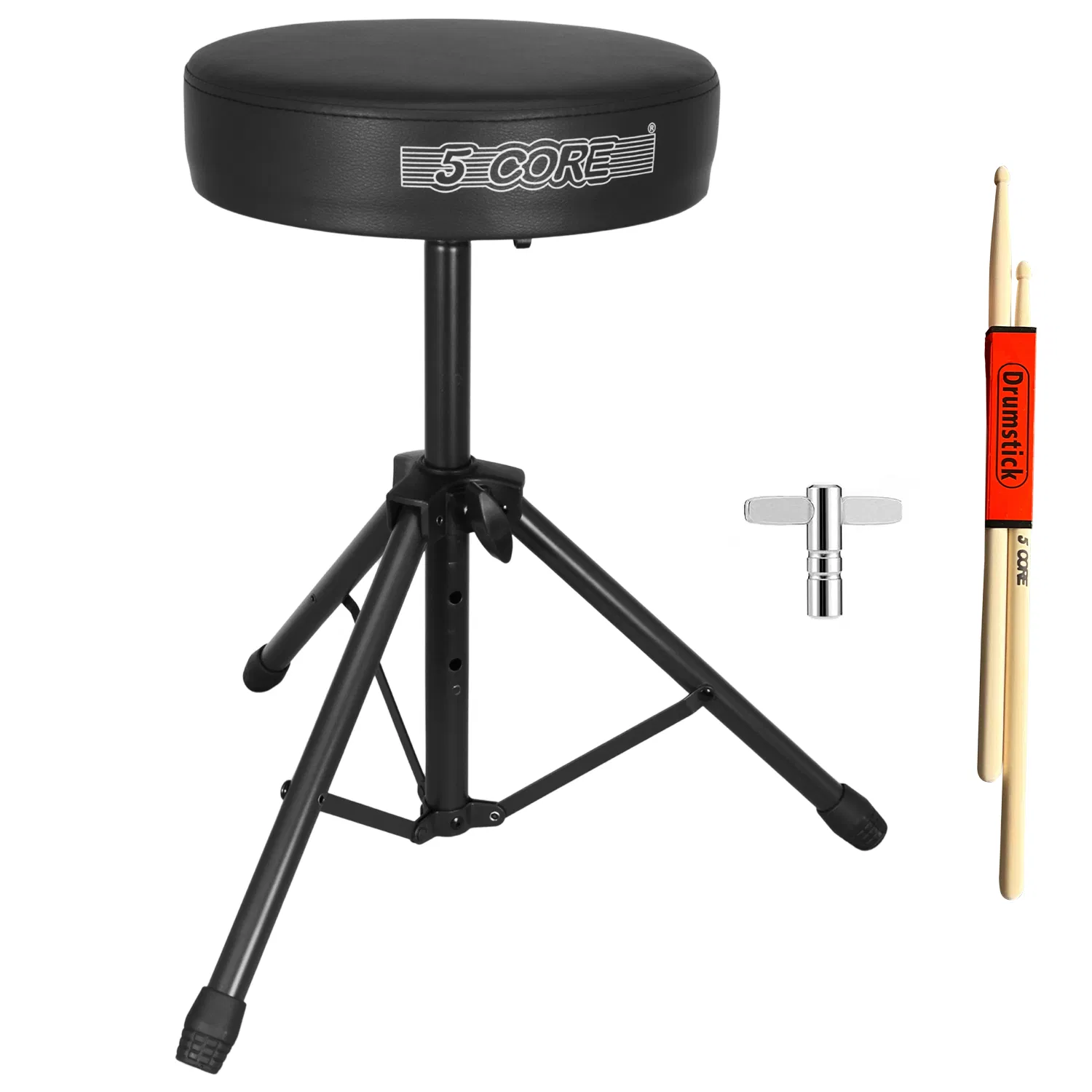 5 Core Drum Throne 3" Thick Padded Memory Foam Comfortable Drummer Stool 330Lb Capacity…