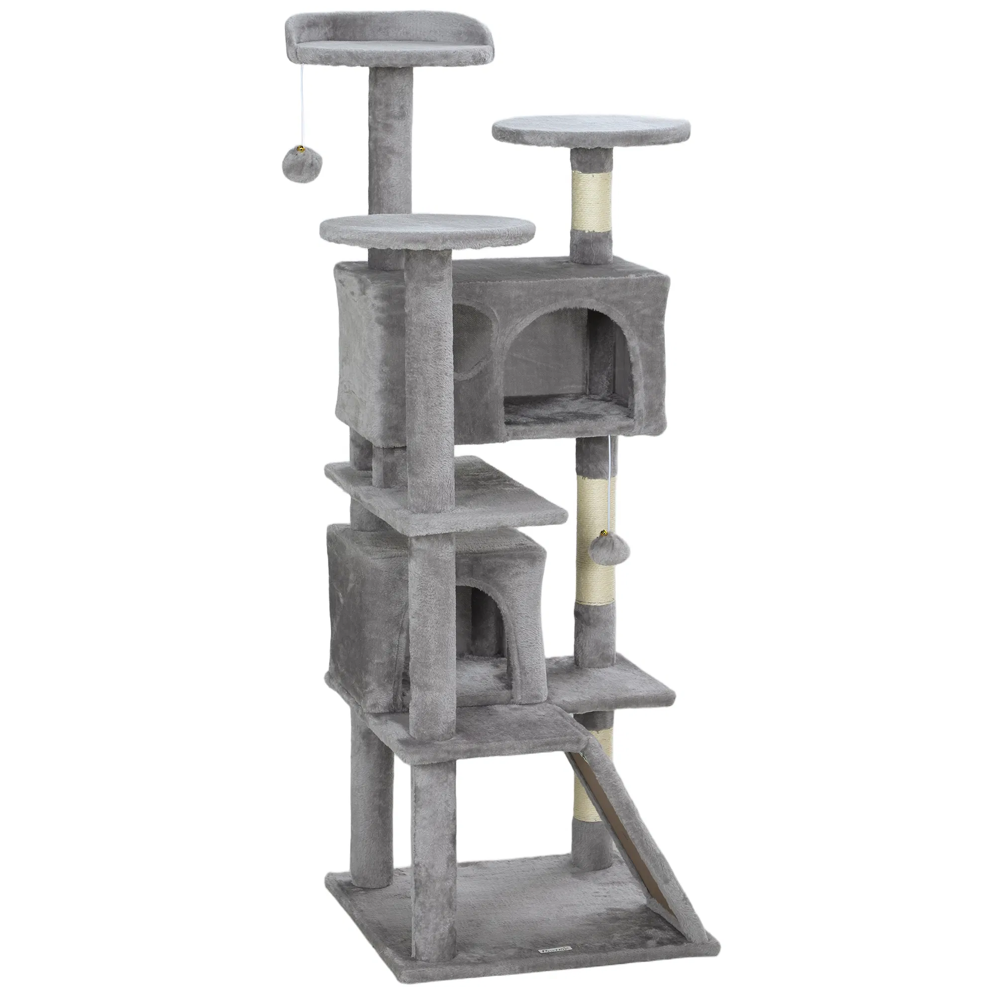 54" Cat Tree, Multi-Level Cat Tower with Scratching Posts, Cat Condos, Bed, Platforms…