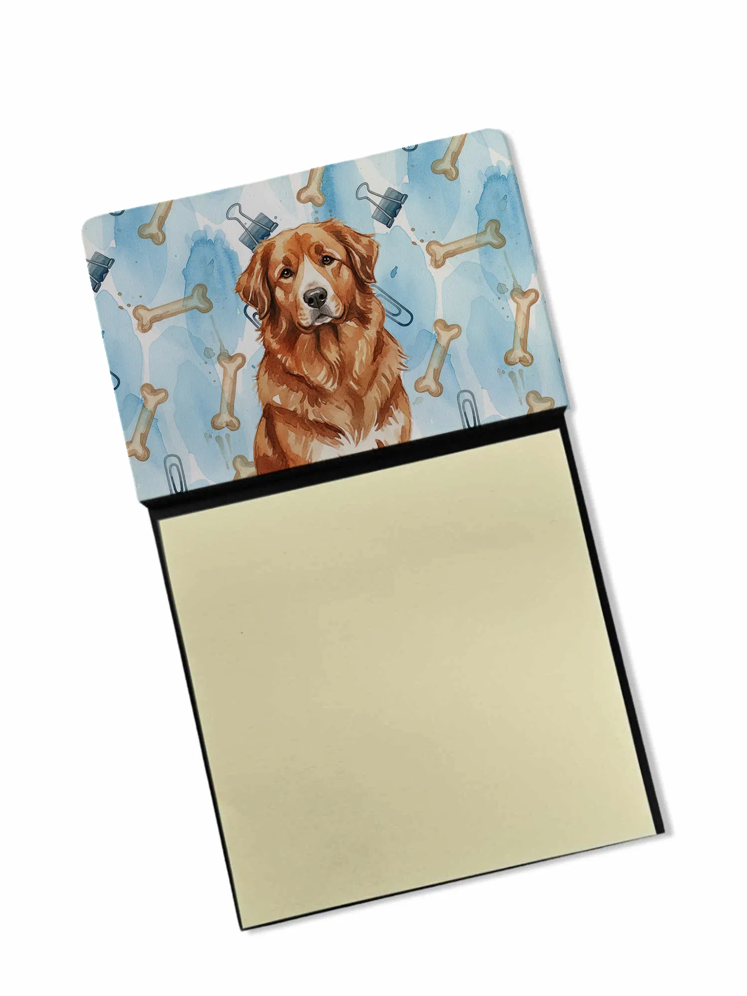 Reddish Brown Great Pyrenees Coworker Watercolor Sticky Note Holder Refillable Dispenser…