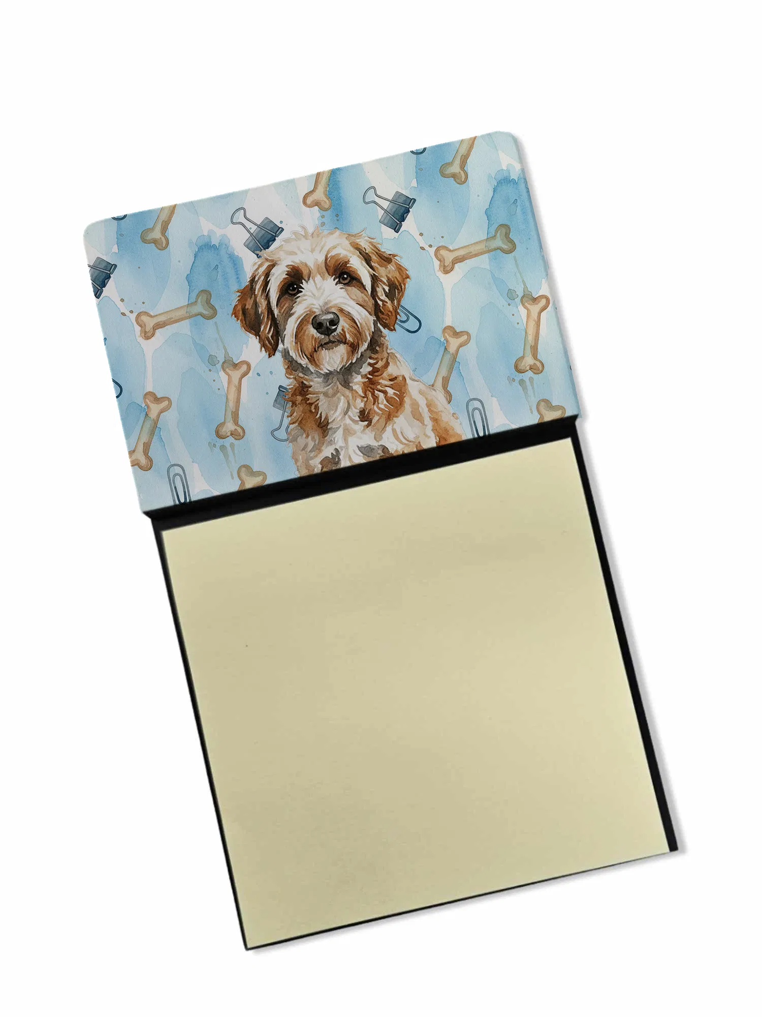 Lagotto Romagnolo Coworker Watercolor Sticky Note Holder Refillable Dispenser Desk…