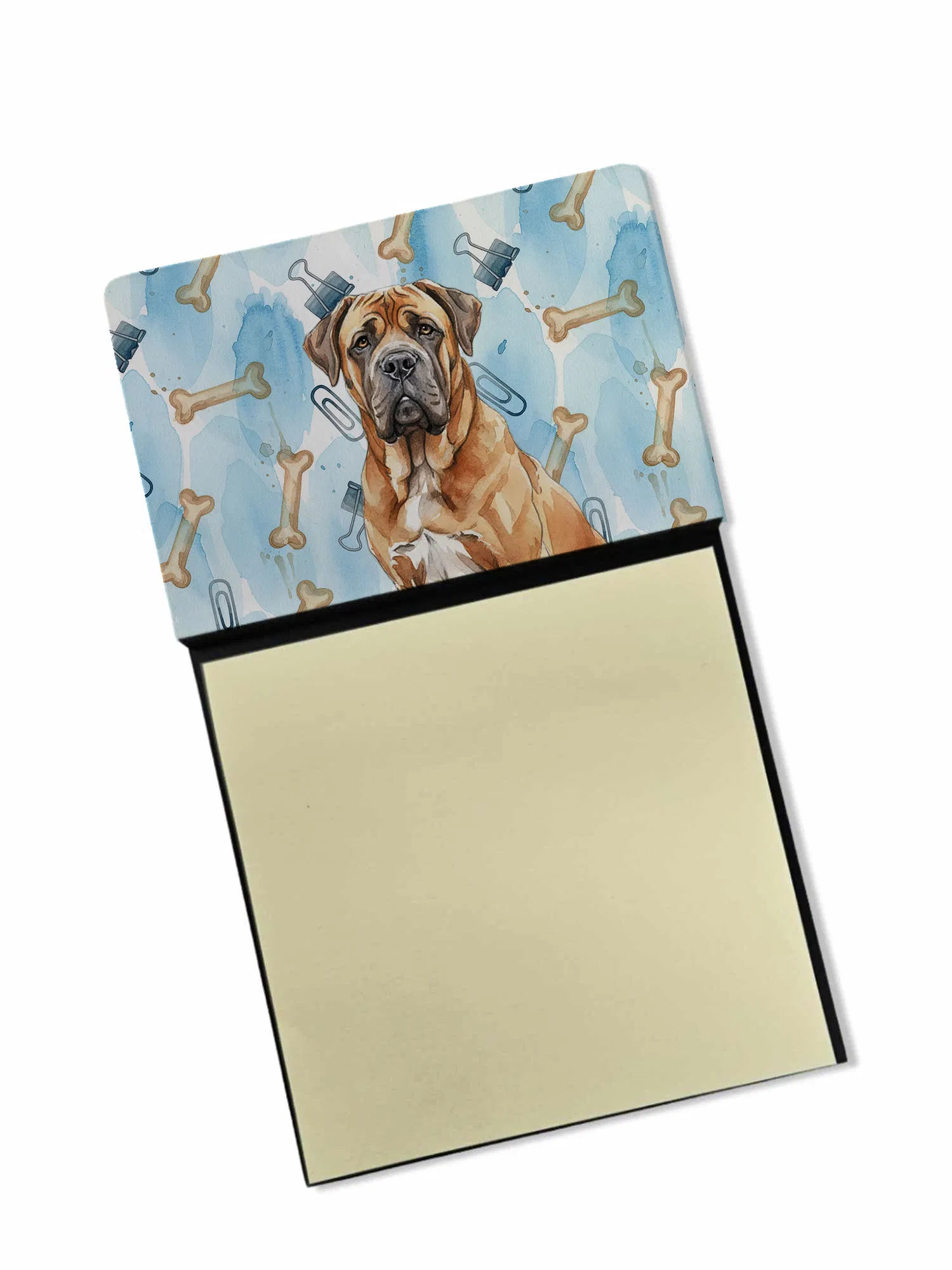 Neapolitan Mastiff Coworker Watercolor Sticky Note Holder Refillable Dispenser Desk…