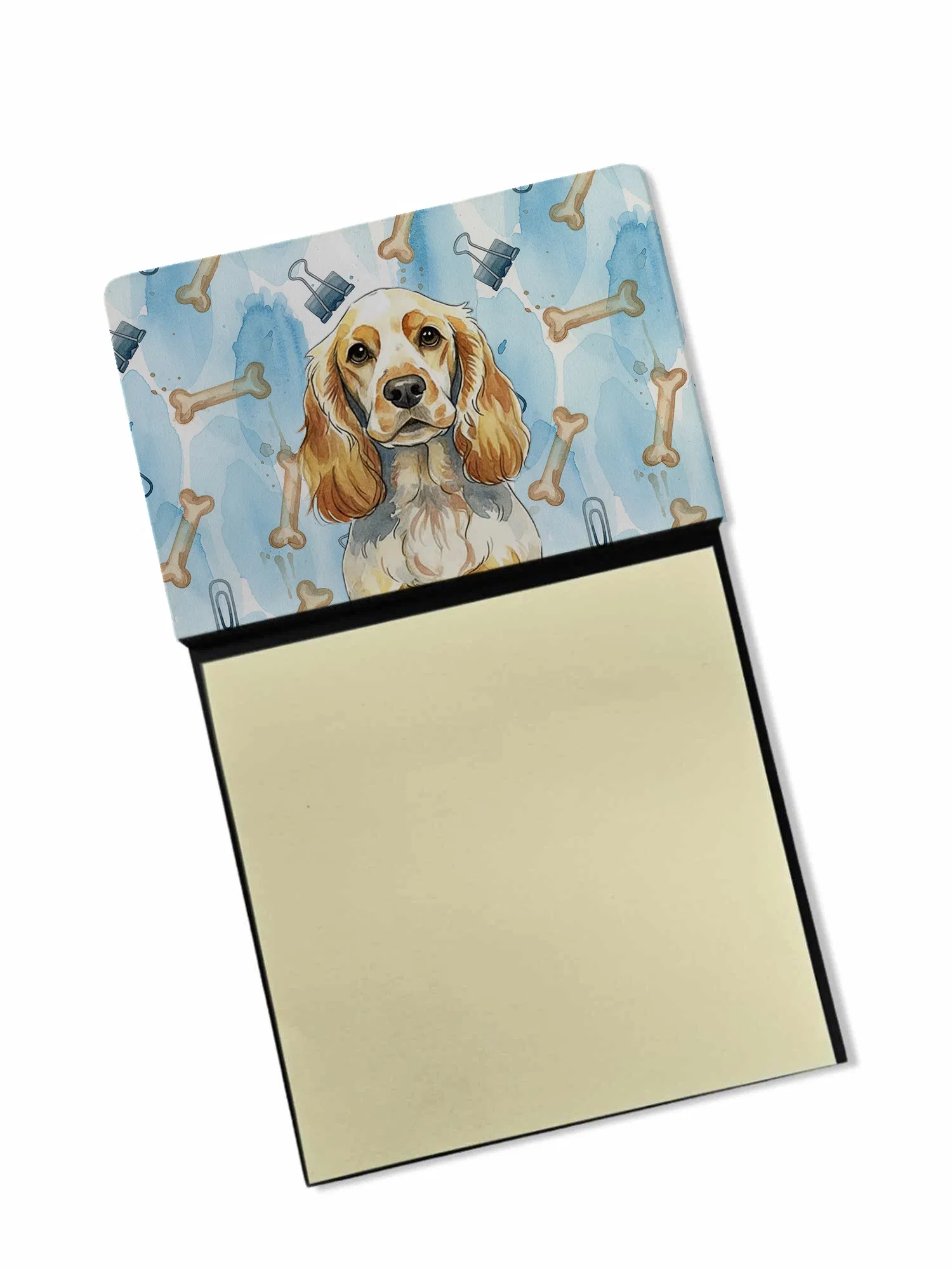 Lemon Roan English Cocker Spaniel Coworker Watercolor Sticky Note Holder Refillable…