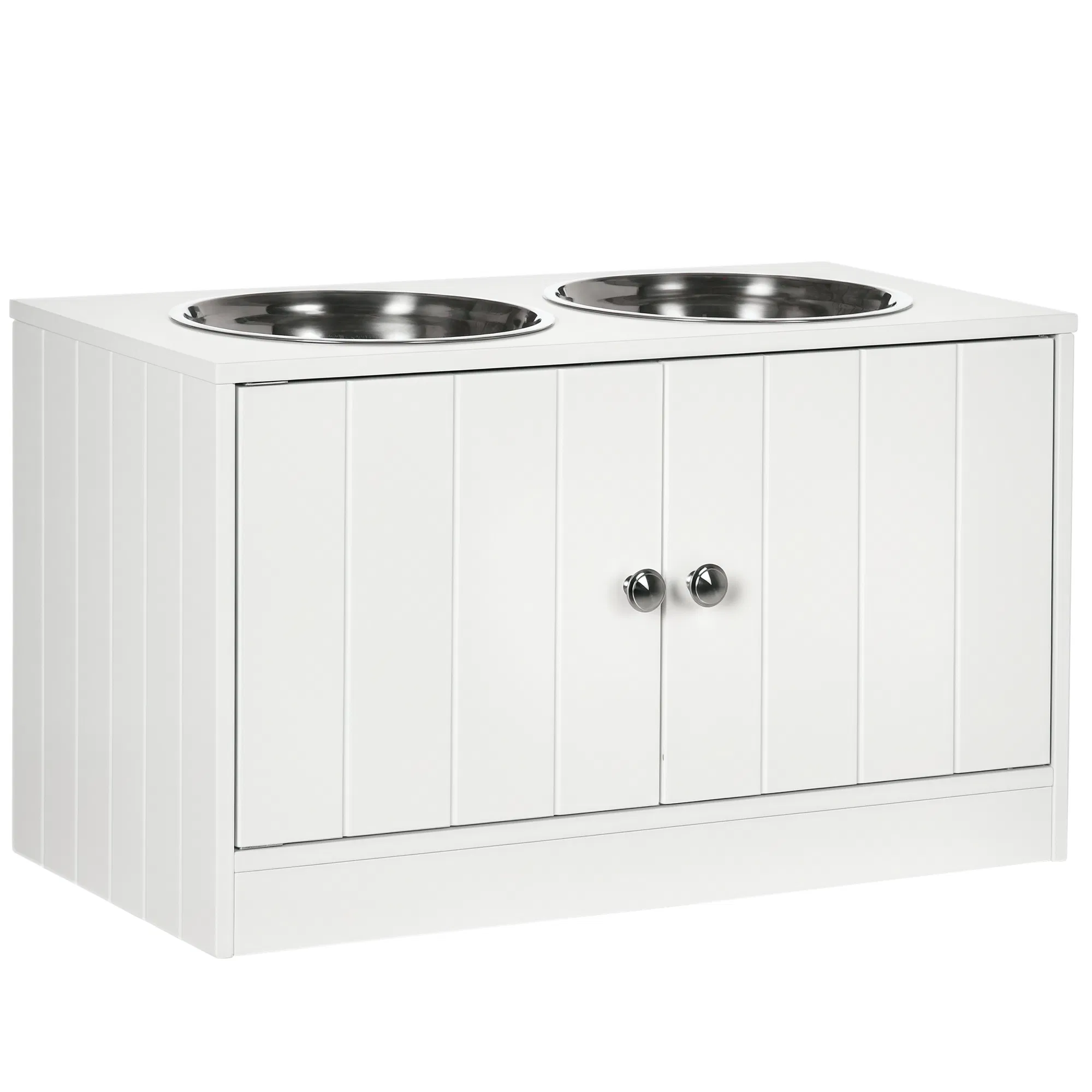 Elevated Dog Bowls for Large Dogs Pet Feeding Station with Stand, Storage, 2 Stainless…