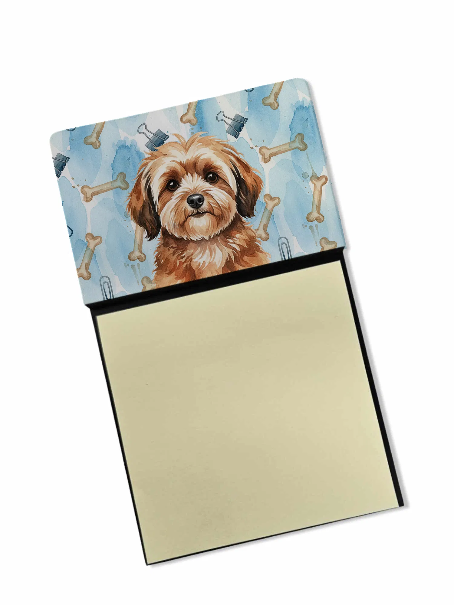 Sable Havanese Coworker Watercolor Sticky Note Holder Refillable Dispenser Desk Accessory…