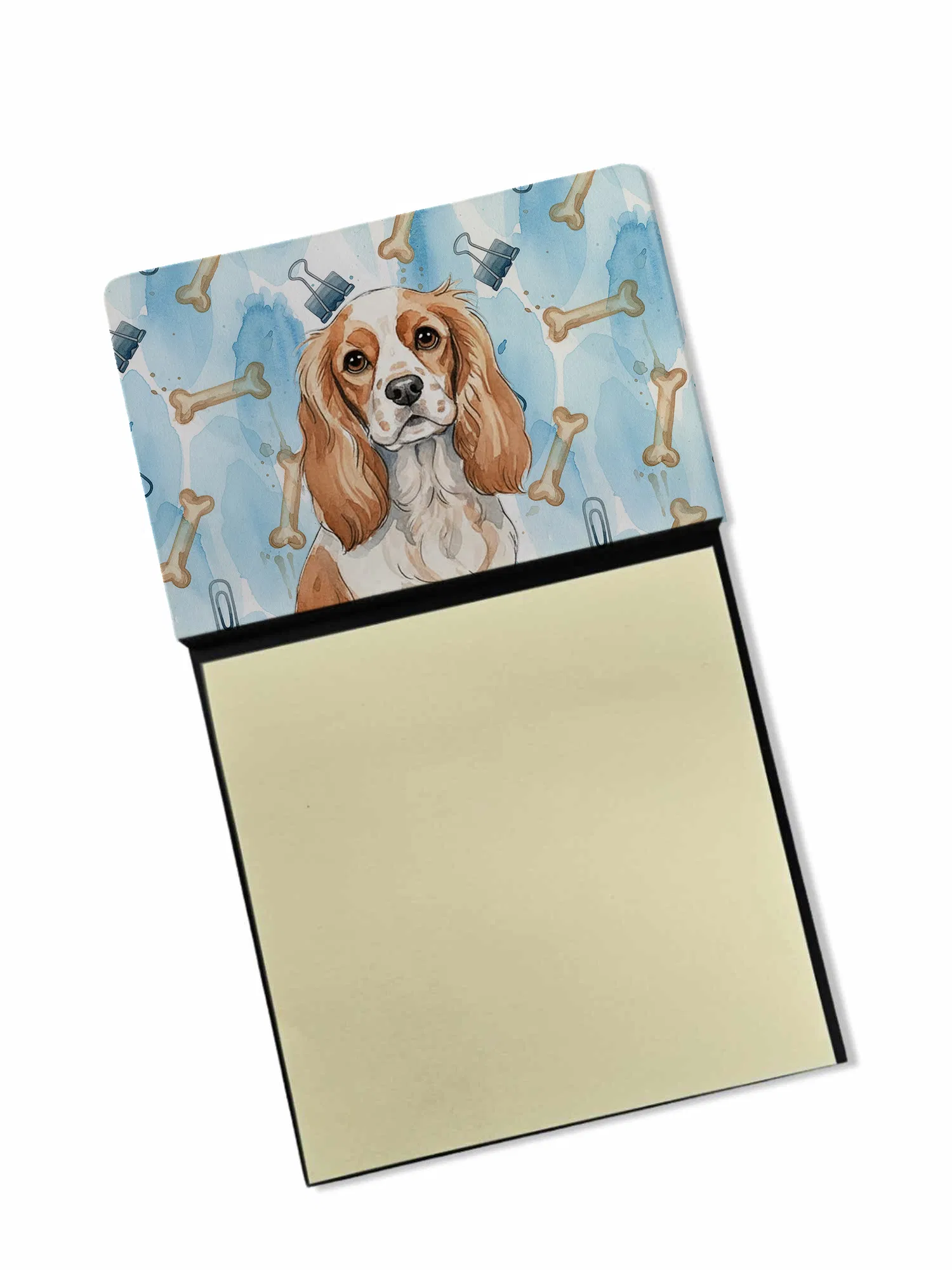Blenheim Cavalier Spaniel Coworker Watercolor Sticky Note Holder Refillable Dispenser…