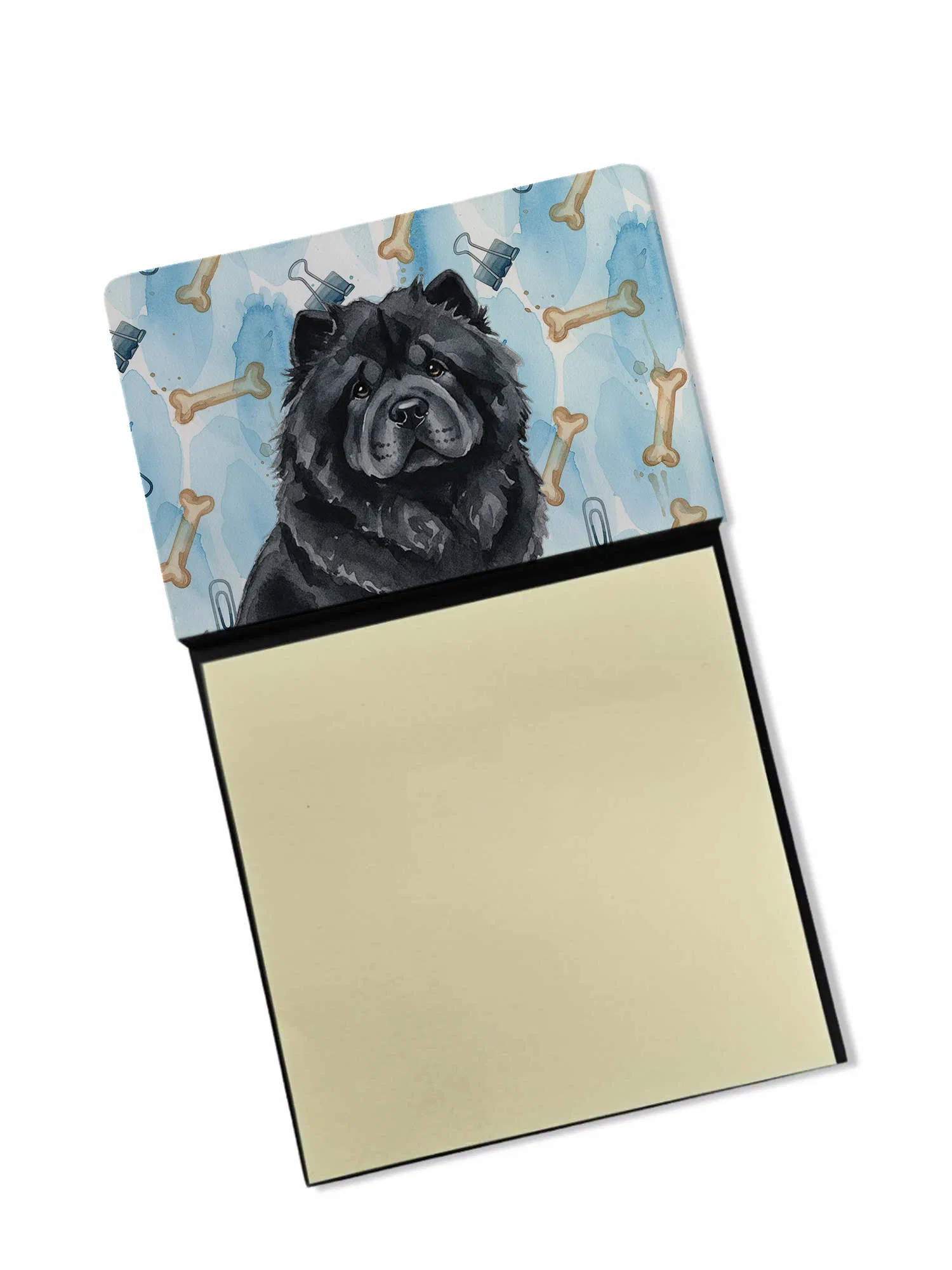 Black Chow Coworker Watercolor Sticky Note Holder Refillable Dispenser Desk Accessory 3x3…
