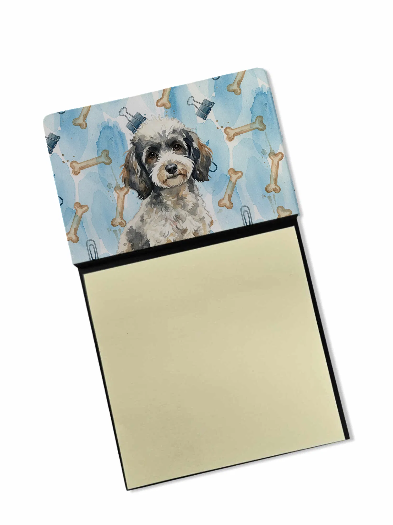 Toy Parti Poodle Coworker Watercolor Sticky Note Holder Refillable Dispenser Desk…