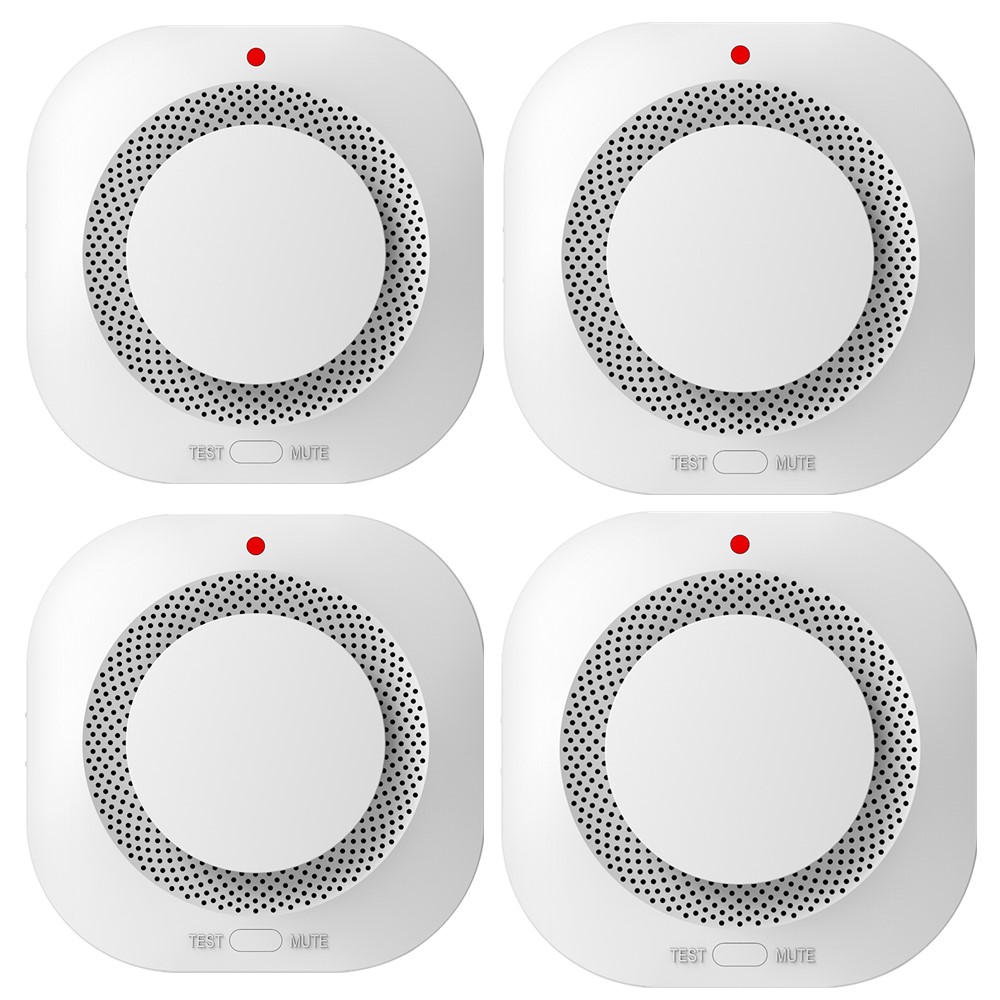 4 Pack Smoke Alarm Fire Protection Home Security System Smoke Alarm