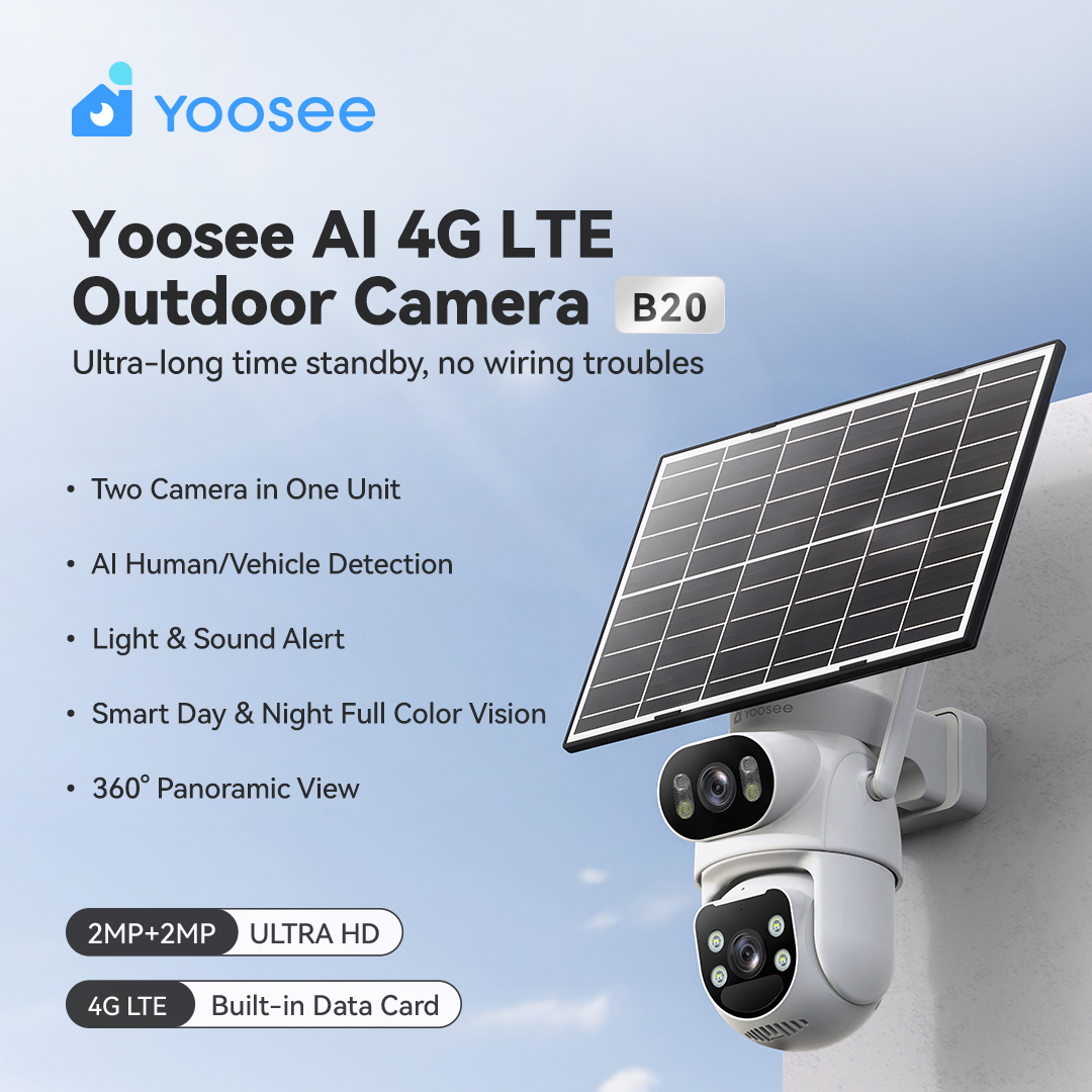 Smart 4G LTE Battery Outdoor PTZ Camera With Solar Panel 2.5K -GW-B20-EU-LA
