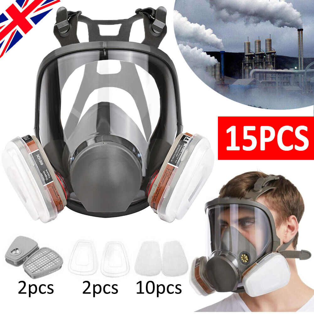 6800 Full Face 15-in-1 Gas Mask Chemical Vapor Paint Spray Respirator 95 Filter