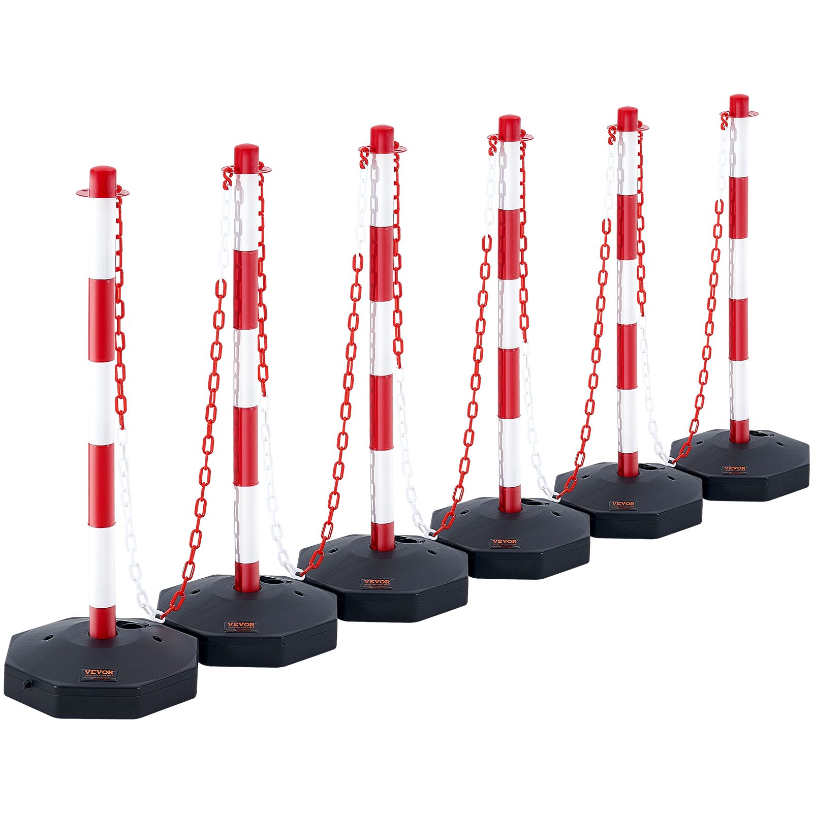 Adjustable Traffic Delineator Post Cones, 6 Pack, Traffic Safety Delineator Barrier With…