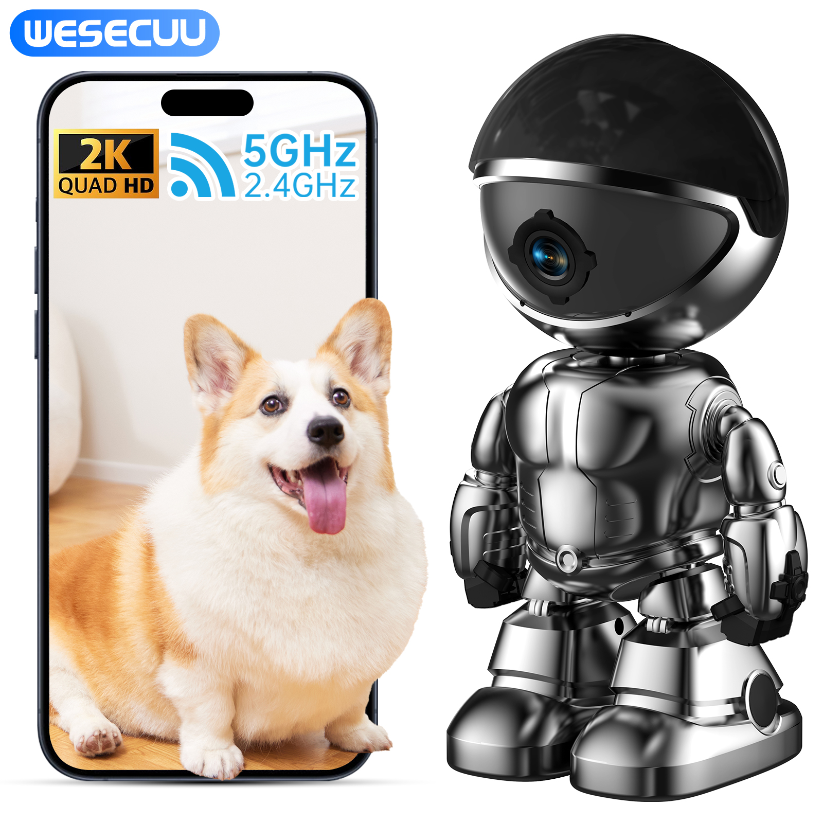 Smart Robot Camera 3MP IP Camera WIFI Robert Network CCTV HD Baby Monitor Remote Control…