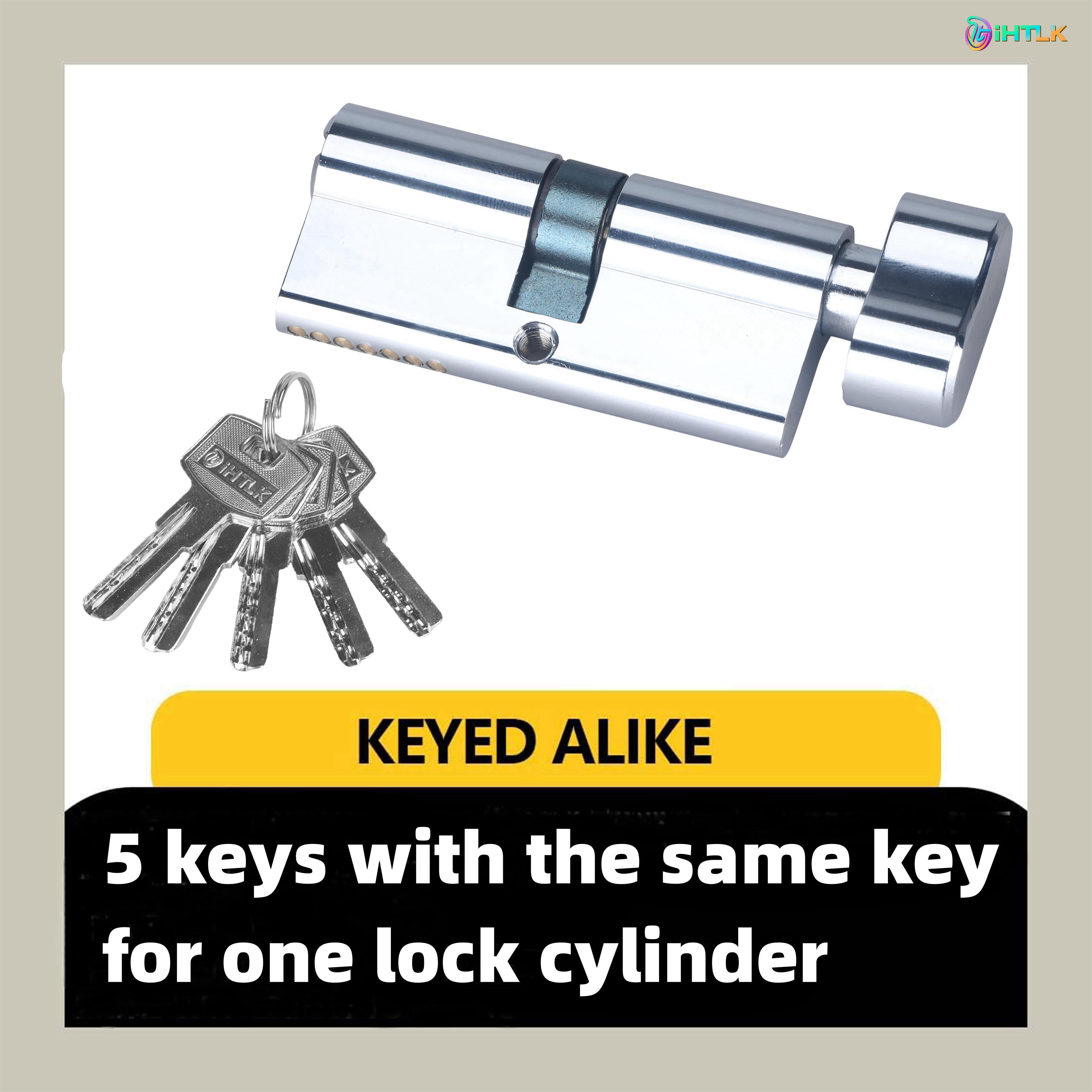1-Pack Of European Standard Size, 70mm Length Knob Lock Cylinder, Lock Cylinder With 5…