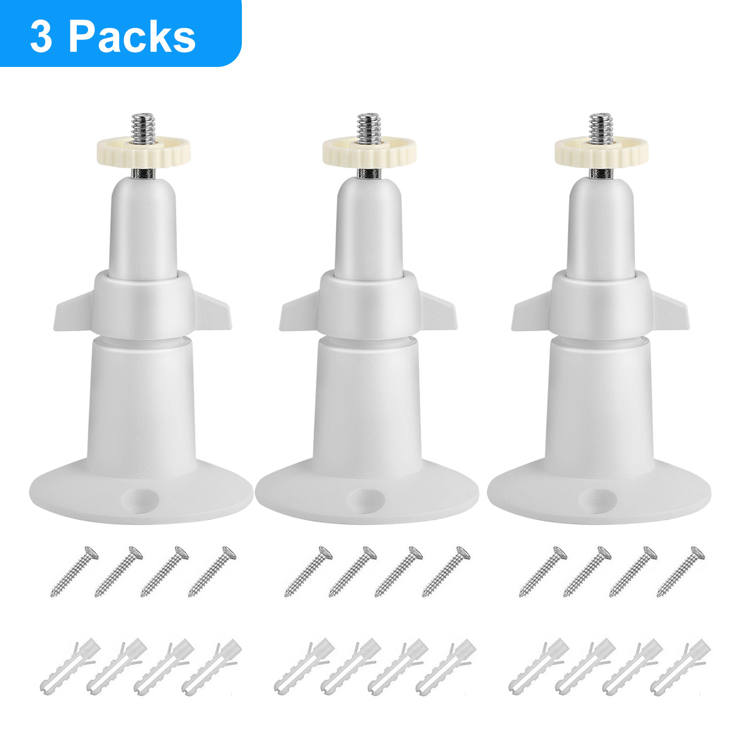 3 Packs Per Set Security Camera Wall Mount For Arlo 360 Degree Adjustable Camera Holder…