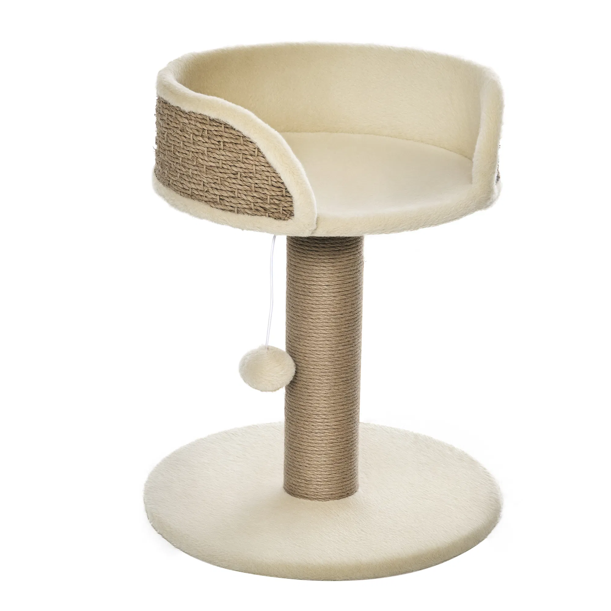 Cat Tree with Scratching Post, Toy Ball, Perch, Small Cat Tower for Indoor Cats - 16" x…