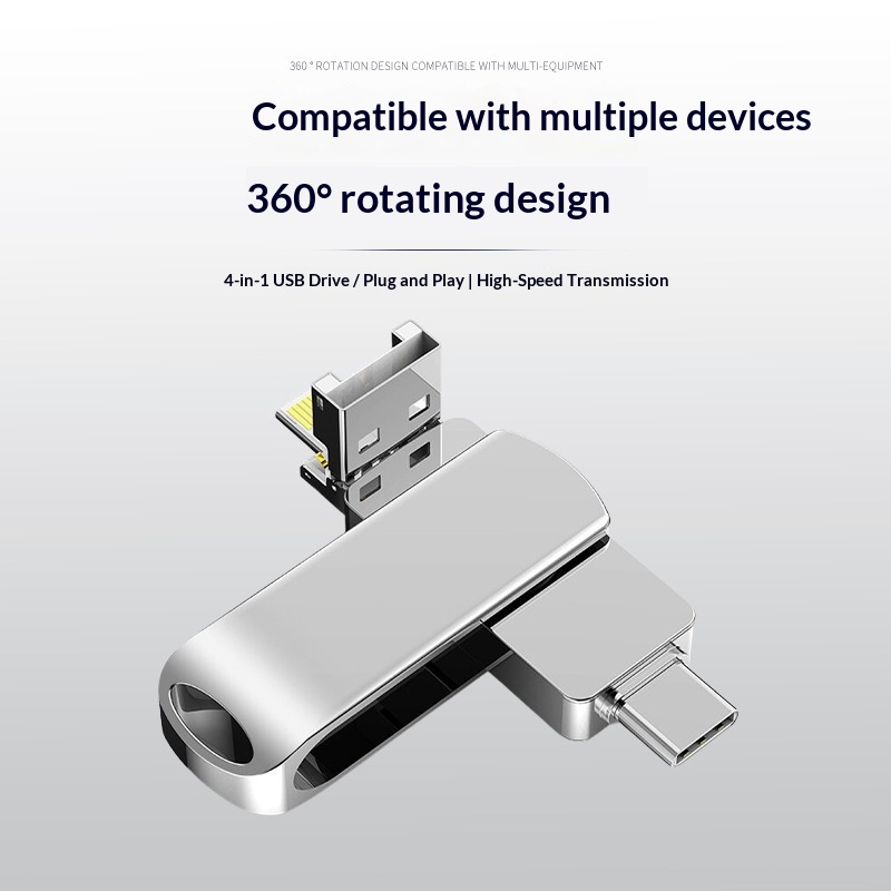 4-in-1 Phone USB Flash Drive Dual use For Both Phones And Computers