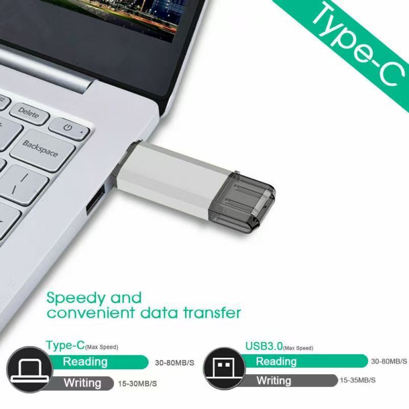 Type-C USB Flash Drive For Both Phones And Computers High-speed Large Capacity