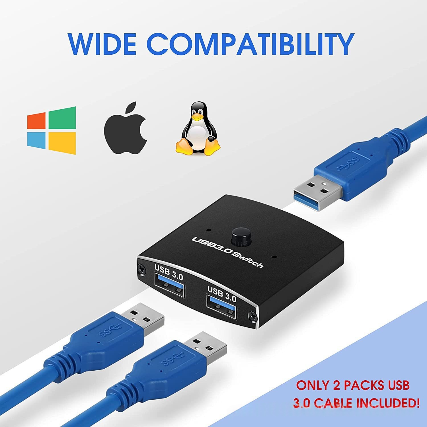 USB 30 Bi-Directional Keyboard Sharing Splitter