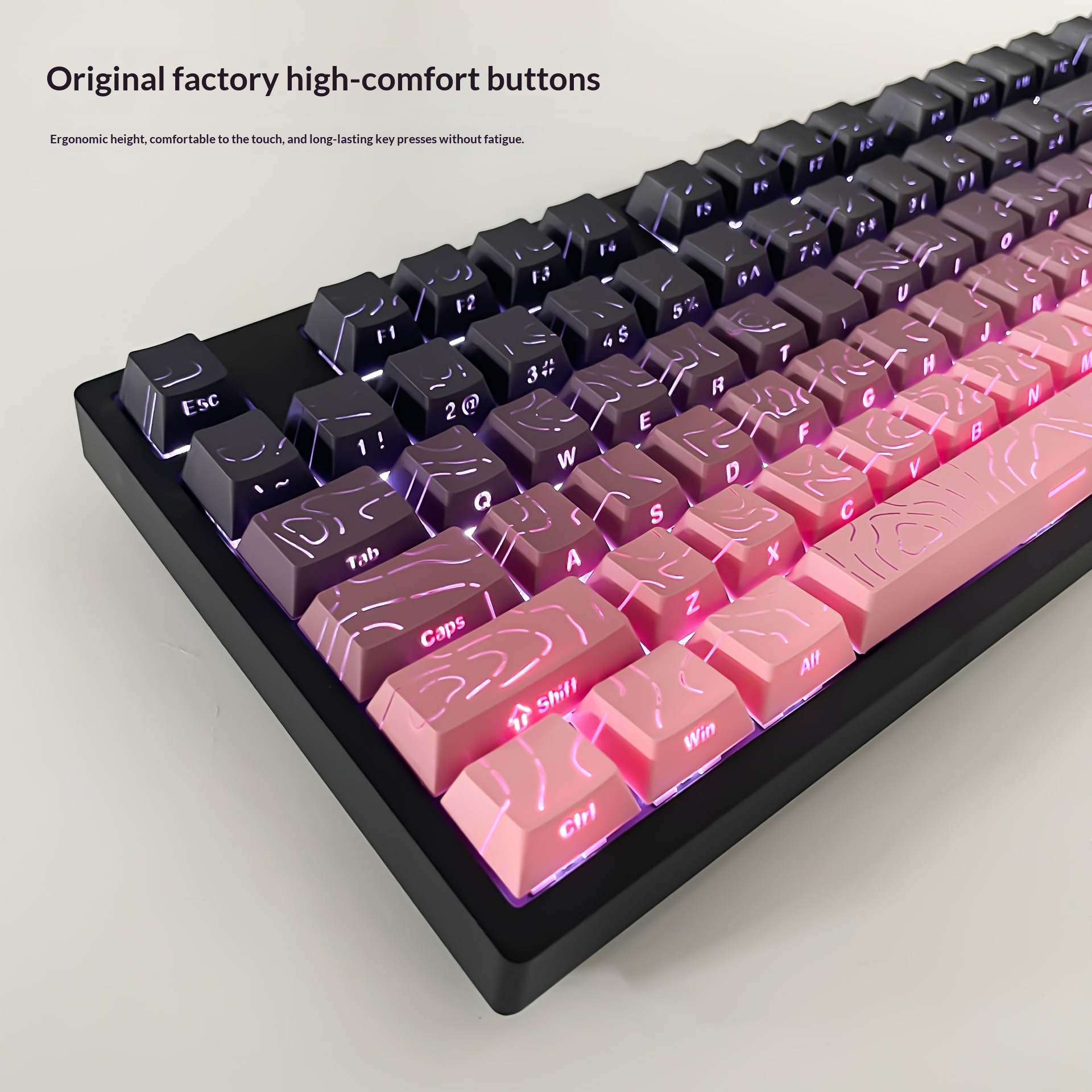 Contour-engraved Character Full Set Of Mechanical Keyboard Keycaps