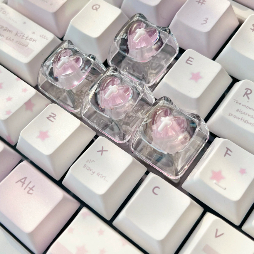 Love-themed Translucent Nail Gel Personalized Keycaps