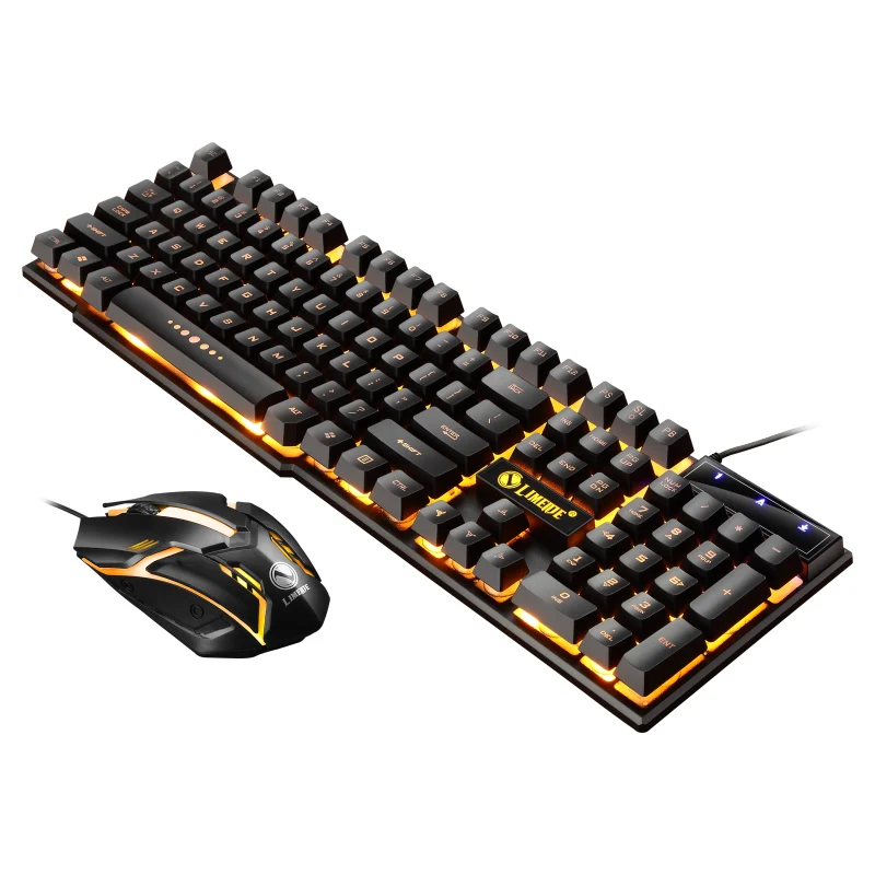 USB Wired Gaming Keyboard Mouse Set PC Rainbow Colorful LED Backlit Gamer Gaming Mouse…