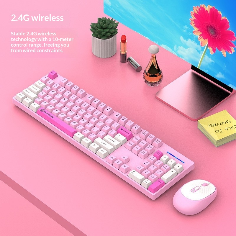 18-Step Crossing W1060 24G Wireless Three-Piece Color Keyboard And Mouse Set