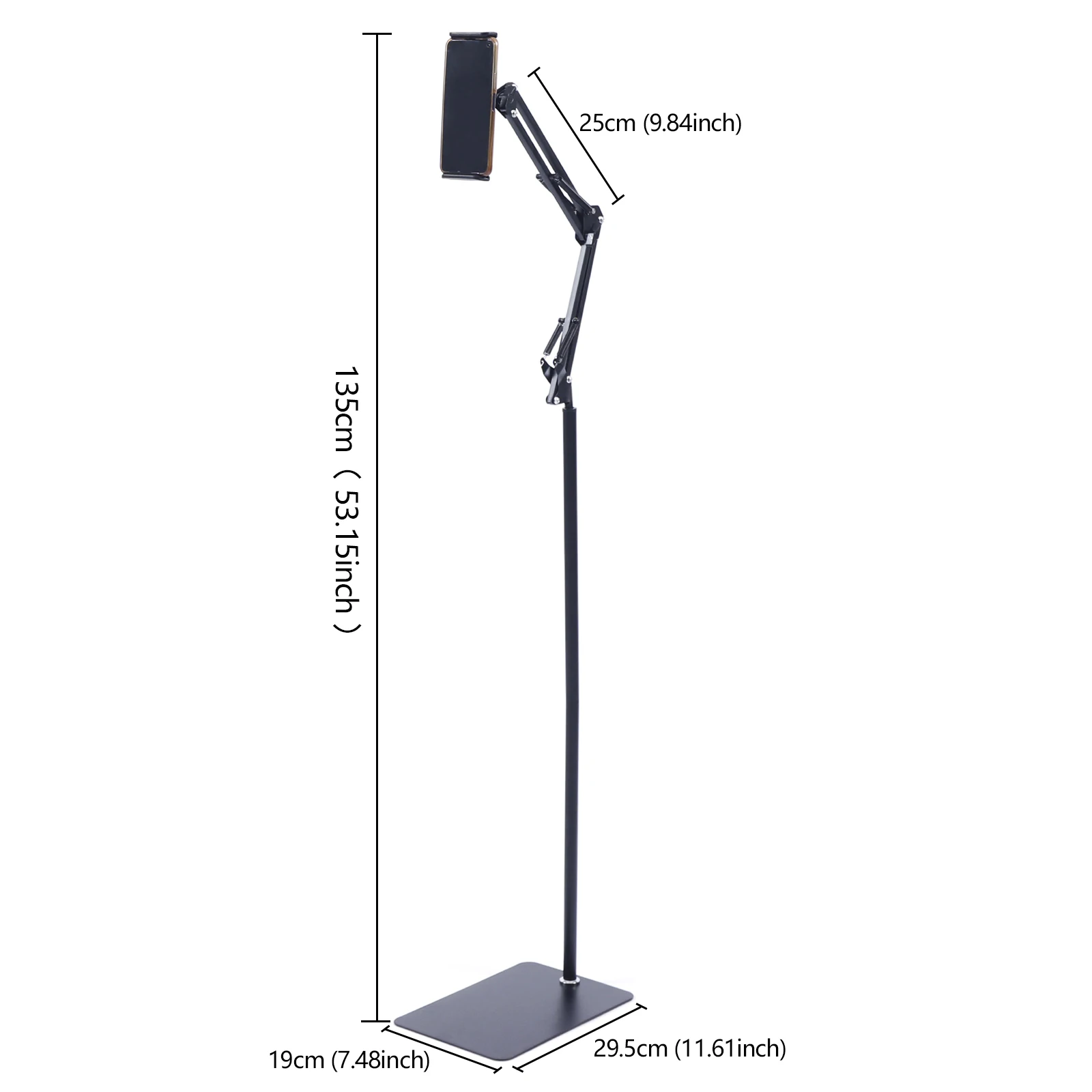 Universal Ipad Stand Floor Tablet Bracket Adjustable Flexible Rotation Phone Holder…