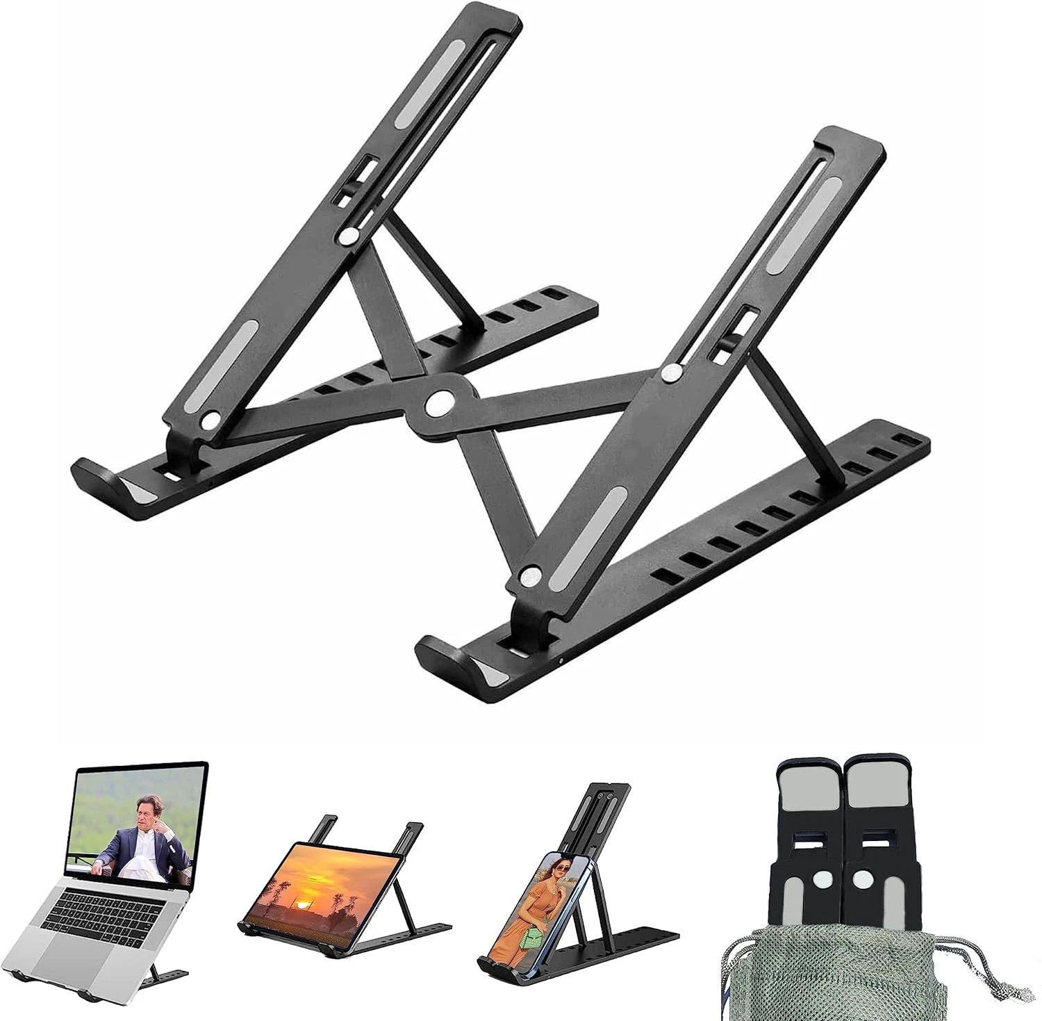 Laptop Stander Notebook Tisch Halter Tablet Halterung Faltbar 7 Winkel Stabil Aluminium…