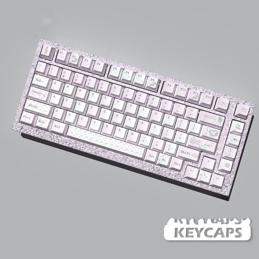 Cat Flower Language Keycaps PBT Material
