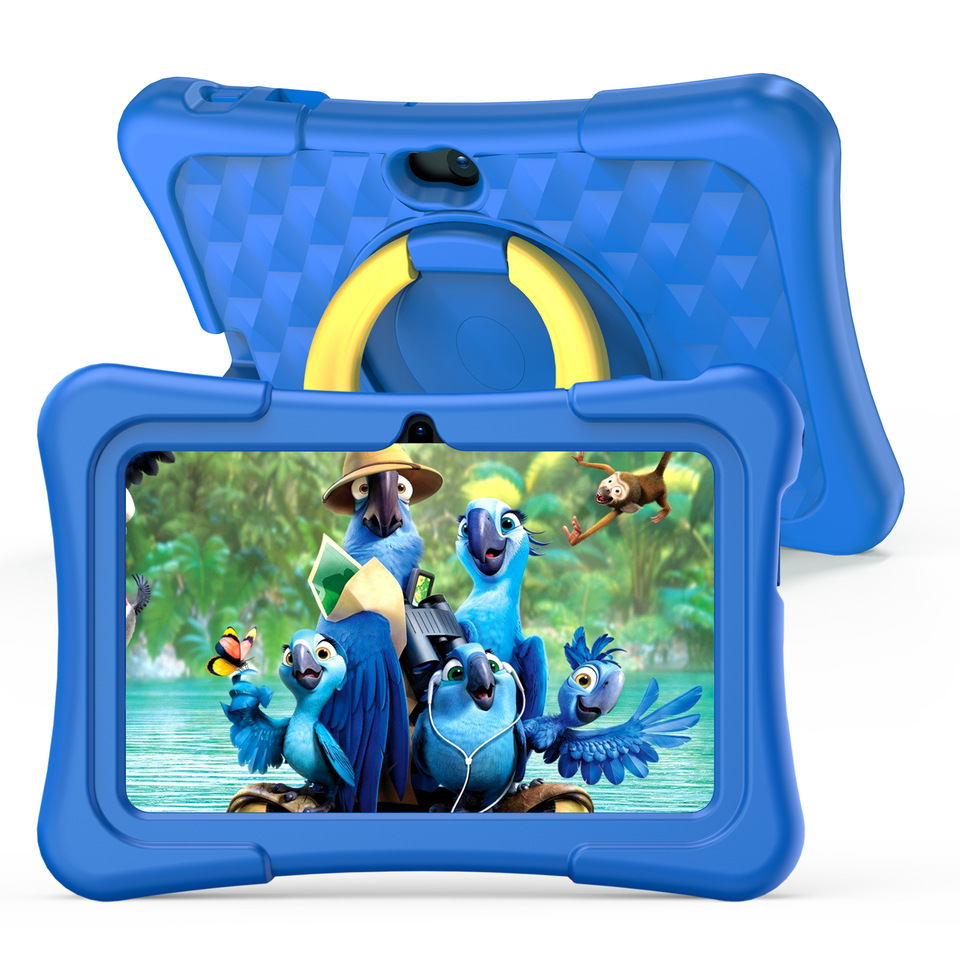 7-inch Children Education Flat With Protective Silicone Cover 360-degree Rotation Handle…