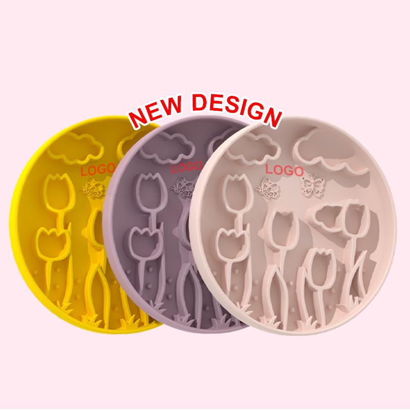 Tulip Slow-feeding Bowl Suction-cup Licking Mat Slow-feeding Pad Pet Silicone Licking Mat…