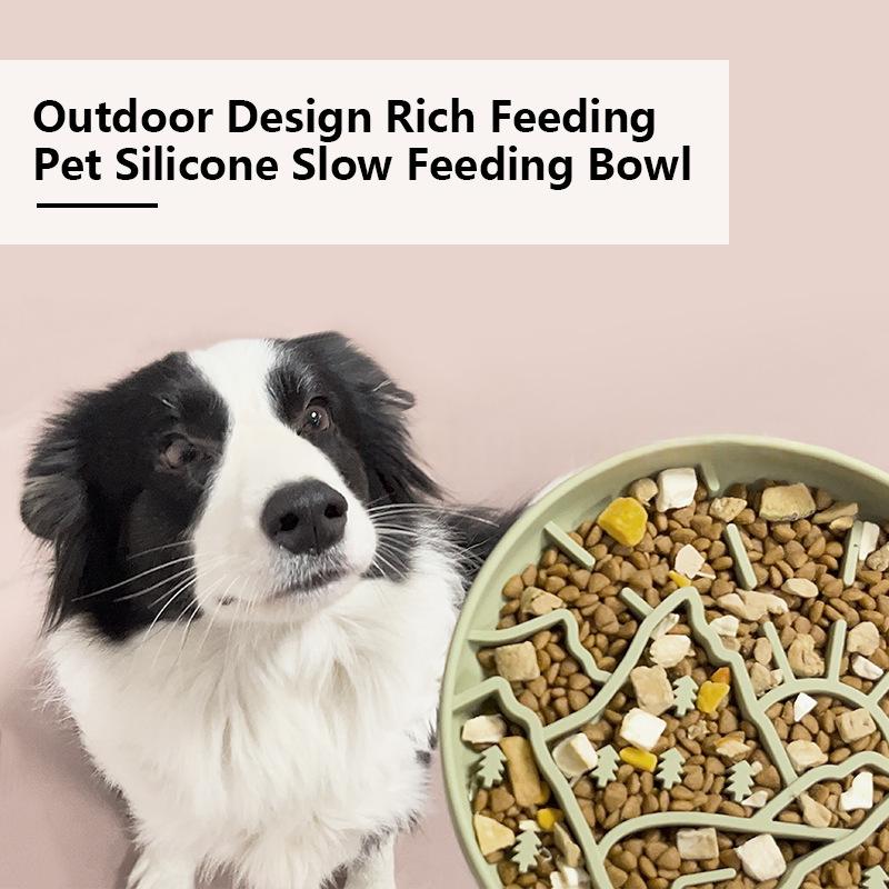 Dog Anti-choking Slow-feeding Silicone Dog Bowl
