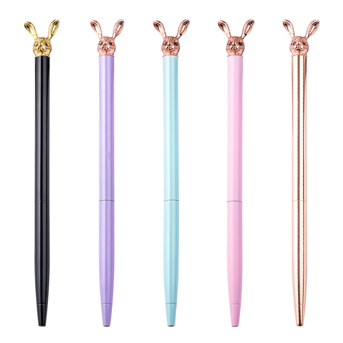Korean Fashion Cute Rabbit Metal Pen Metal Ballpoint Pen Custom Rotating Metal Pen…