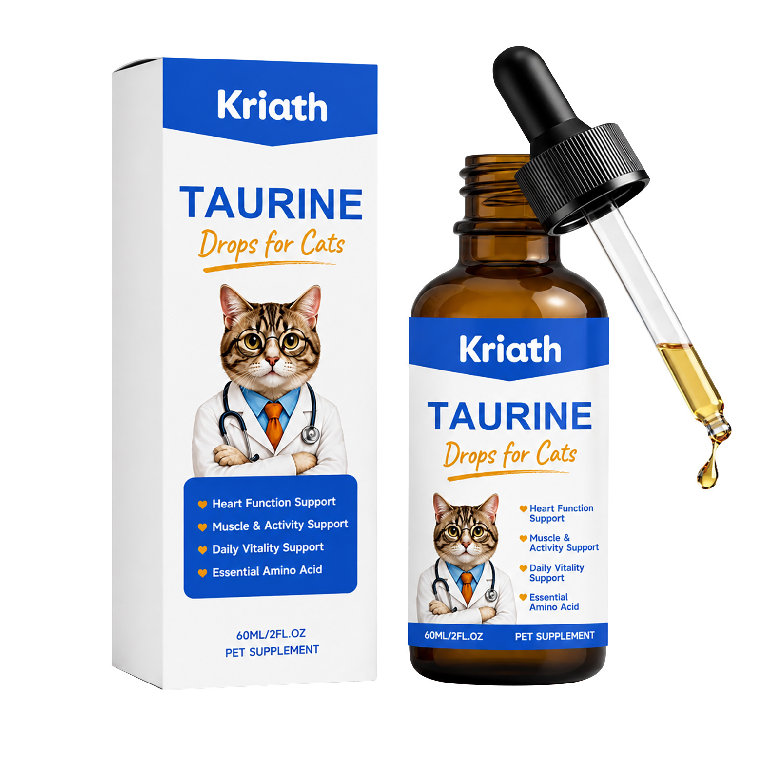 Kriath Daily Vitality Nutritional Drops For Cats Gentle Care For Cat's Body Comfort…