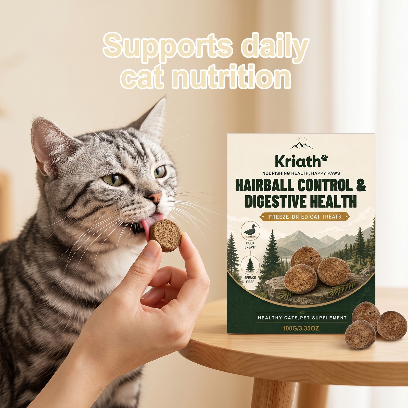 Kriath Cat Nutritional Chewable Tablets Pet Food Companion Cat Interactive Dental Care…