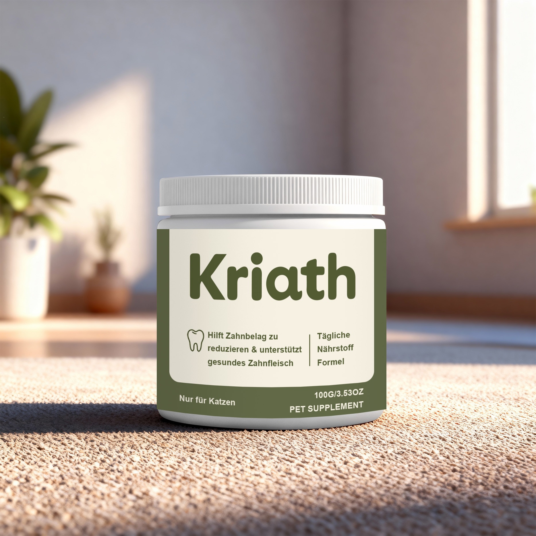 Kriath Cat Dental Care Nutrient Powder Freshens Cat's Oral Hygiene, Removes Pet Tartar…