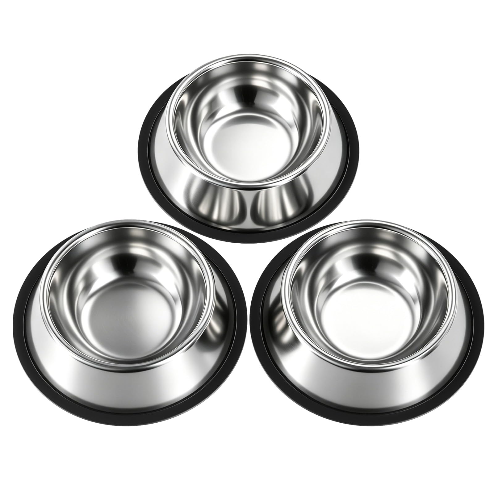 Stainless Steel Dog Bowls, 3 Pack, Non-Slip Dog Bowl Set, 13 Oz Dog Food Bowl, Dog Bowl…
