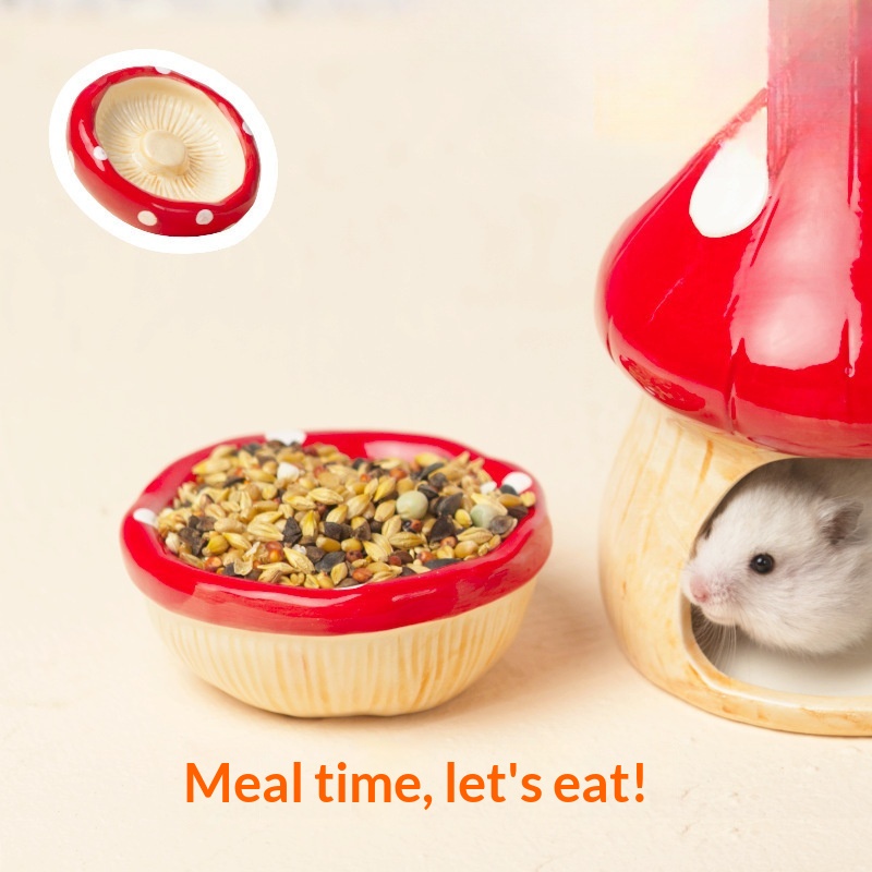 Mushroom Small Pet Universal Ceramic Nest For Hamsters