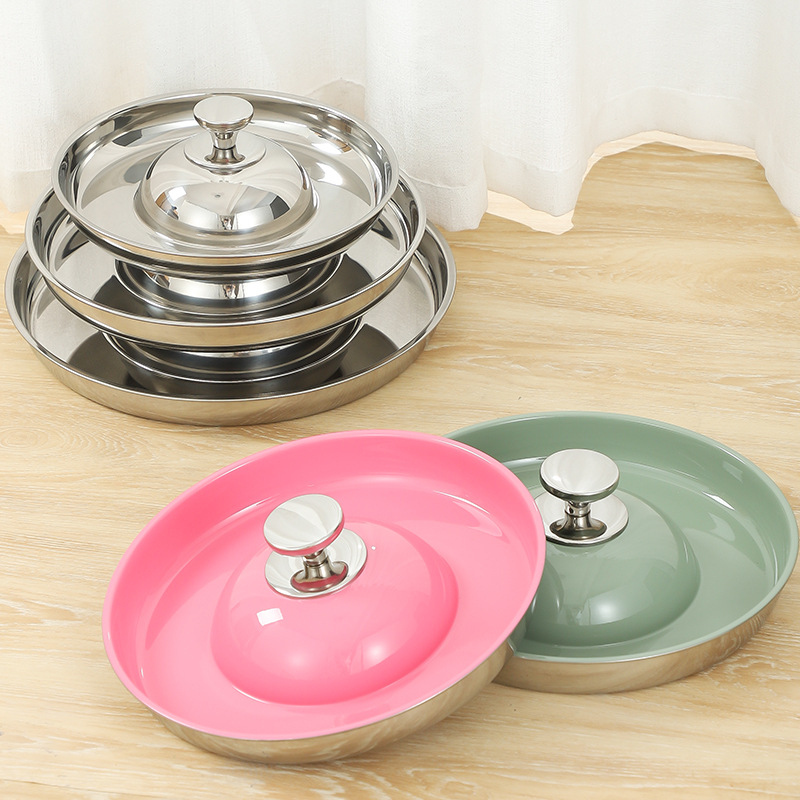 Thickened Stainless Steel Food Bowl With Colorful Balls Dog Feeding Utensil