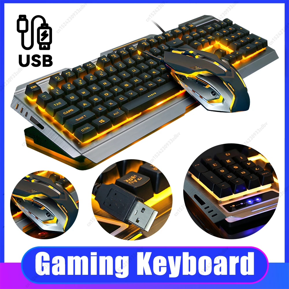 Mechanical Keyboard Gaming Keyboard Wired Game Mouse USB Gamer Keyboard RGB Light Backlit…