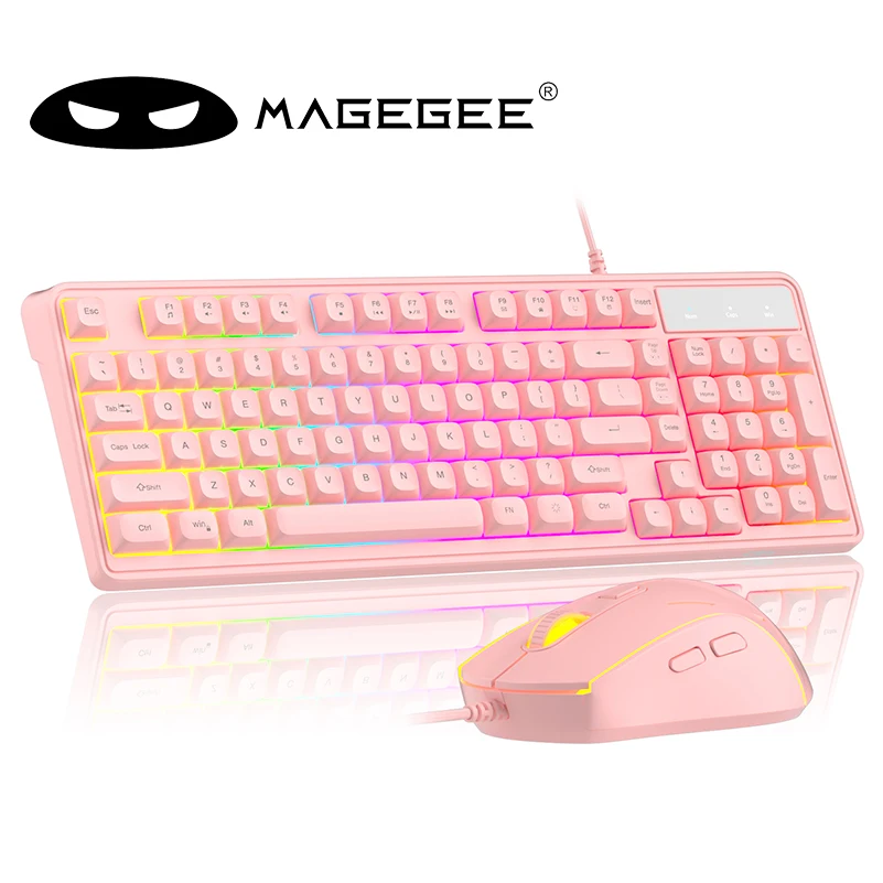 MageGee 98 Key RGB Mechanical Keyboard and Mouse Set Wired Gaming Combo Ergonomic Silent…