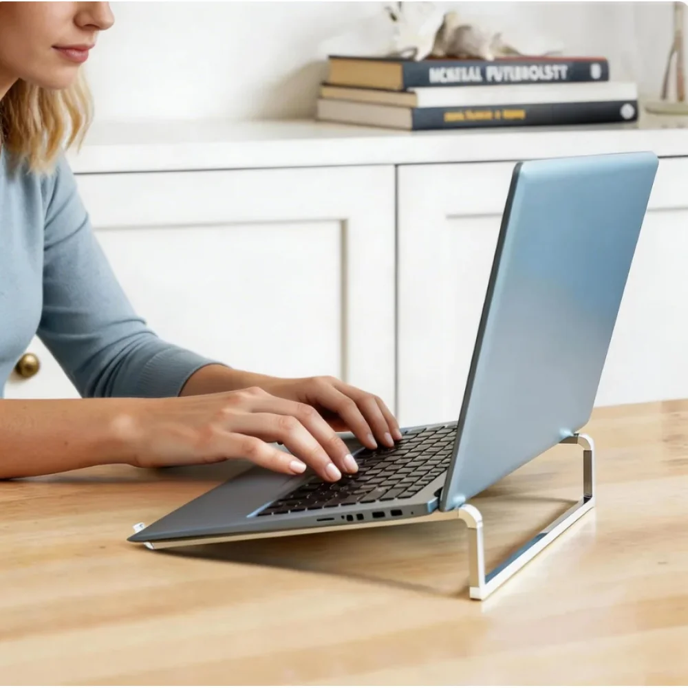 Foldable Laptop Stand for Desk, Universal Laptop Riser Ventilated Holder, Silver…