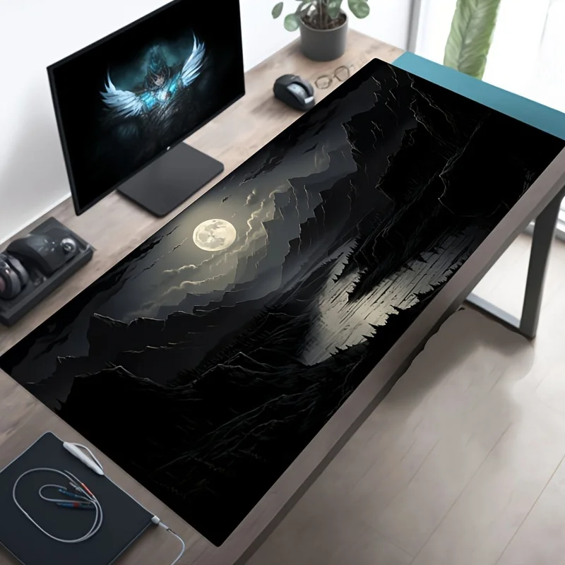 Night Moonlight Large Cool Mouse Pad Laptop Non-Slip Esports Office Desk Mat Game Player…