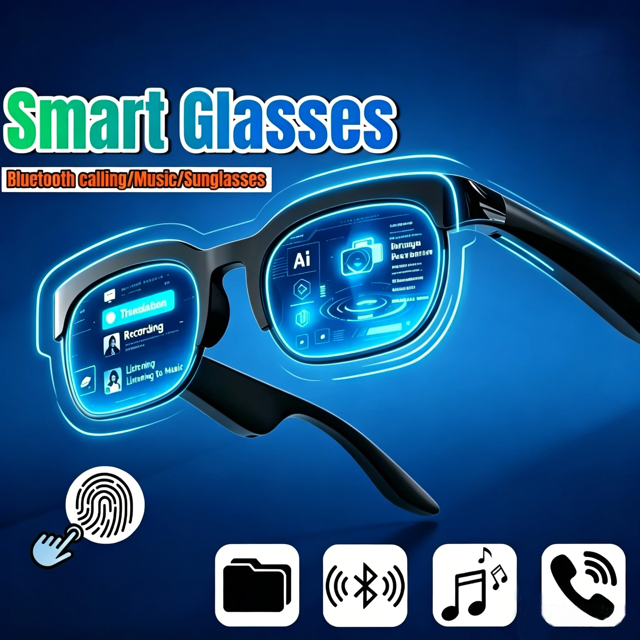 Smart Glasses AI Translation Bluetooth Conversation Recording Listening To Music Smart…
