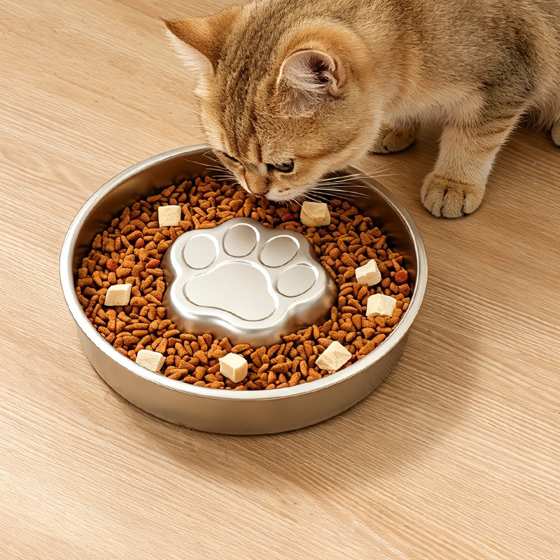 Thickened Stainless Steel Slow-feeding Pet Bowl