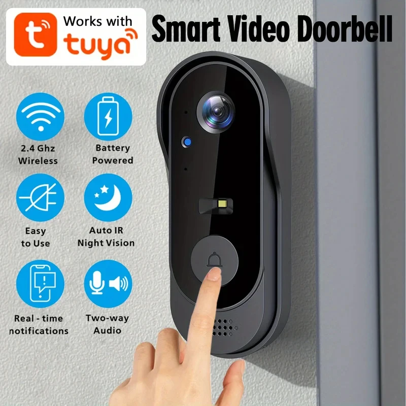 Tuya WiFi Home Smart Video Doorbell Outdoor Bidirectional HD Door Eye Camera 1080P…
