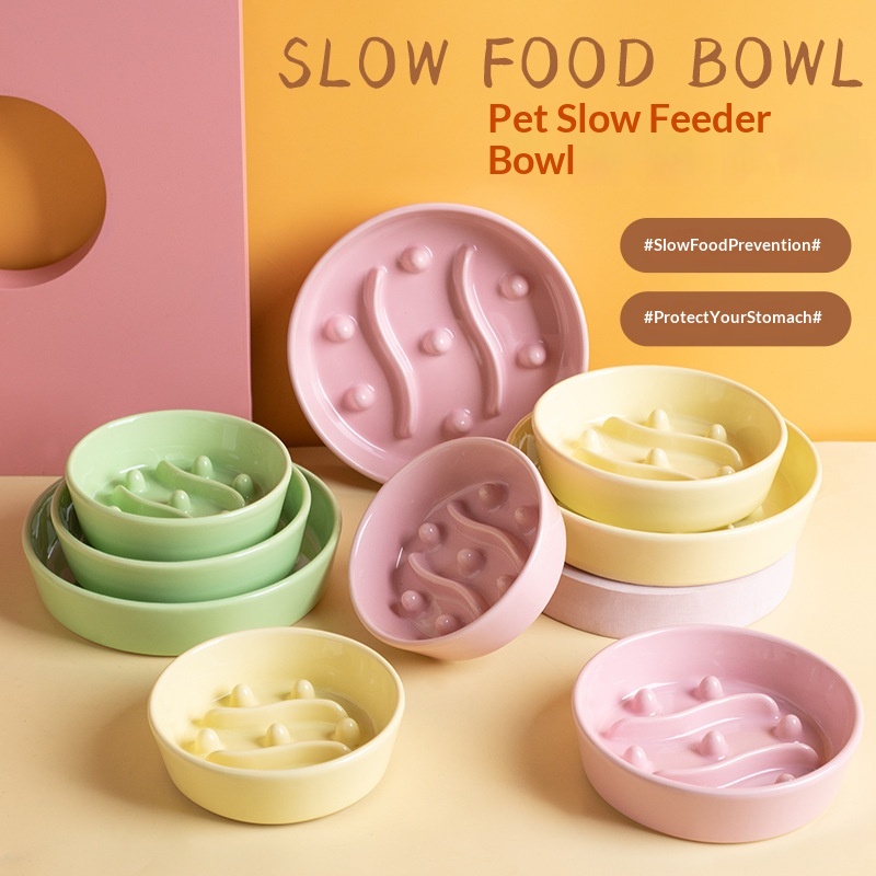 Ceramic Slow-feeding Anti-choking Pet Bowl